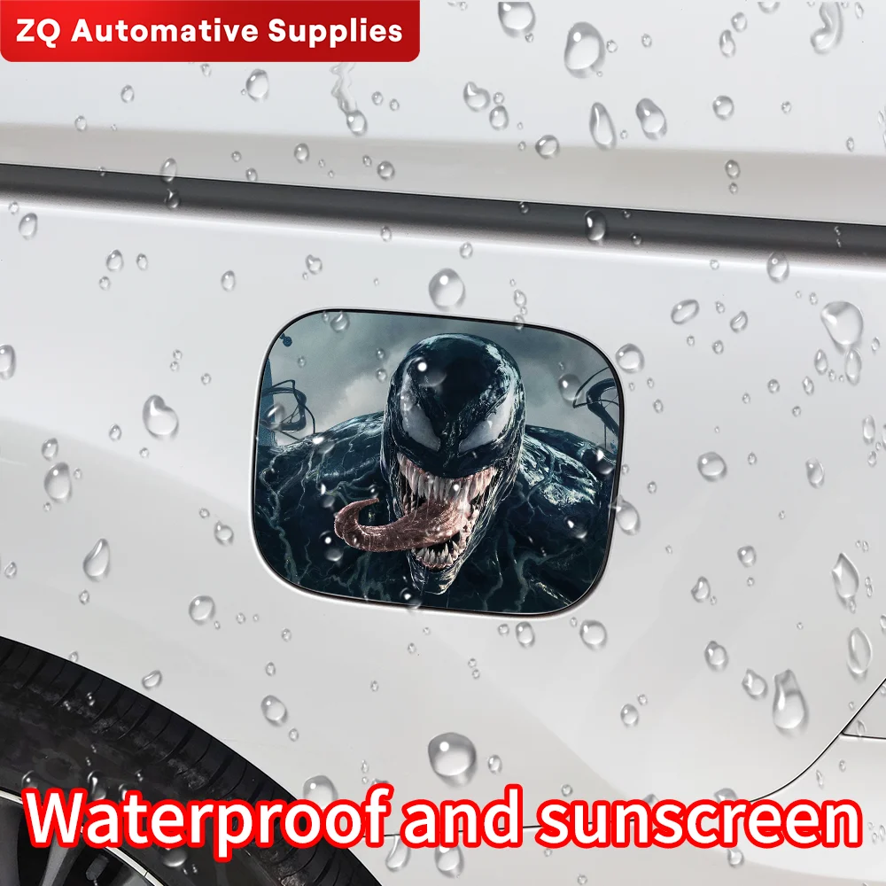 Car Sticker Venom Car Fuel Tank Cap Trim Cover Decoration Waterproof Sunscreen Stickers Pull Fuel Consumption Decal Accessories