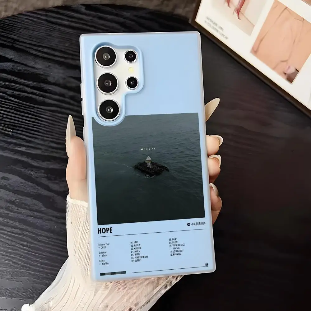 Popular Singer Rapper N-NF Phone Case For Samsung Galaxy S25 S24 S22 S23 Ultra S21 S20 Plus Frosted Jelly Shockproof Soft Cover