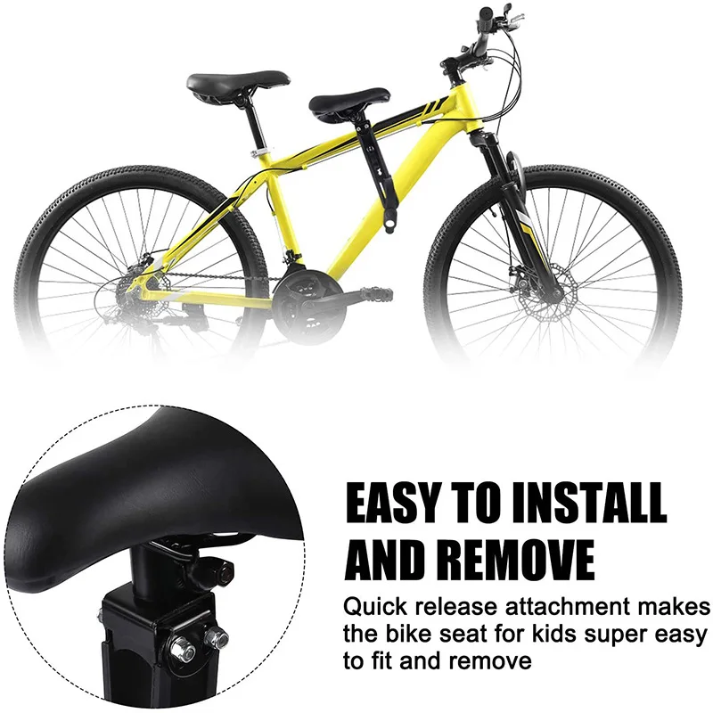 Bicycle Front Mounted Saddle, Road Bike Child Soft Seat, Sports Bicycle Accessories, Quick Detachable, Mountain Bike Seat