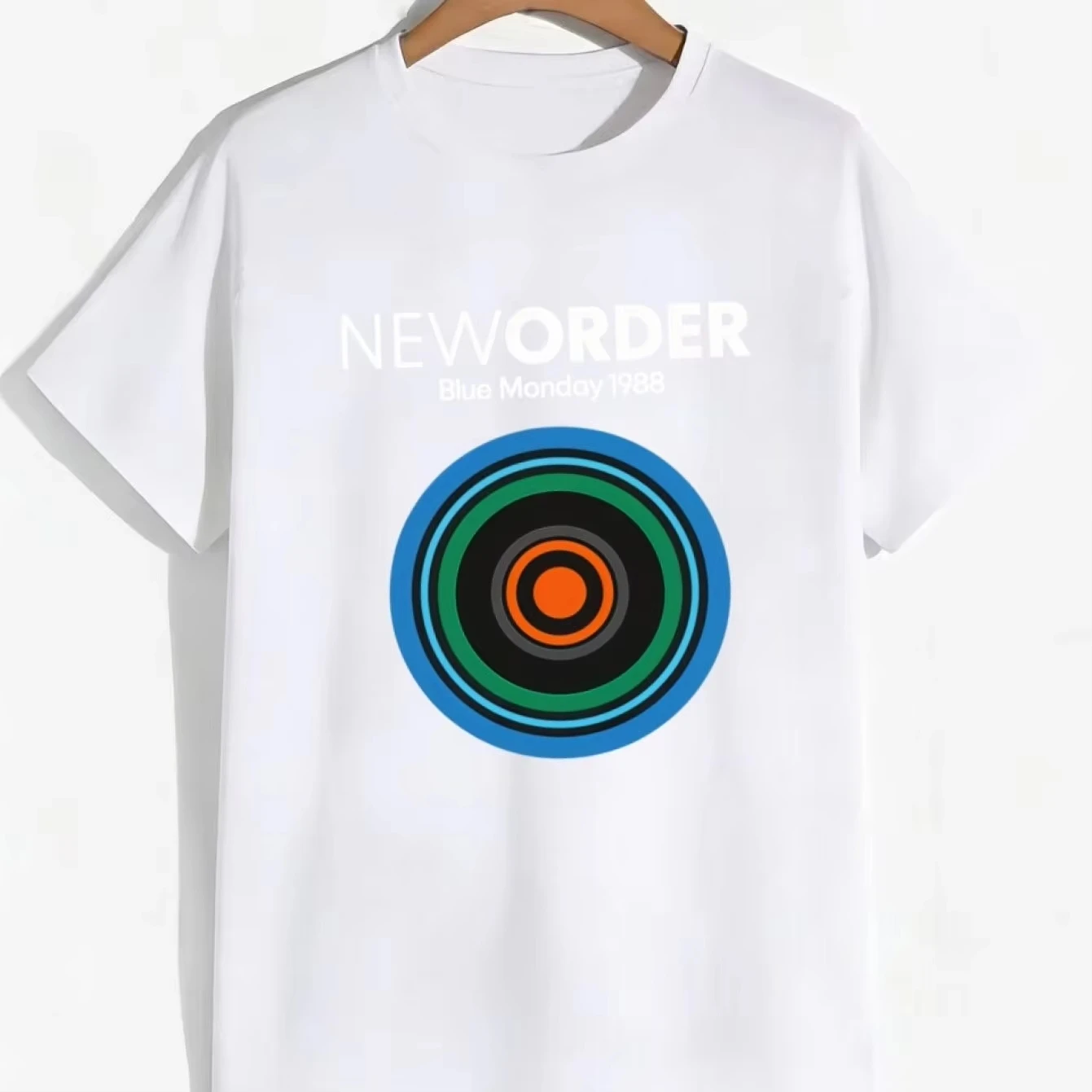 Neues Herren-T-Shirt mit dem Albumcover von „Blue Monday“ aus dem Jahr 1988, klassisches Musik-Thema, Vintage-Sammlerstück für Konzerte und Freizeitkleidung. – Detail 6