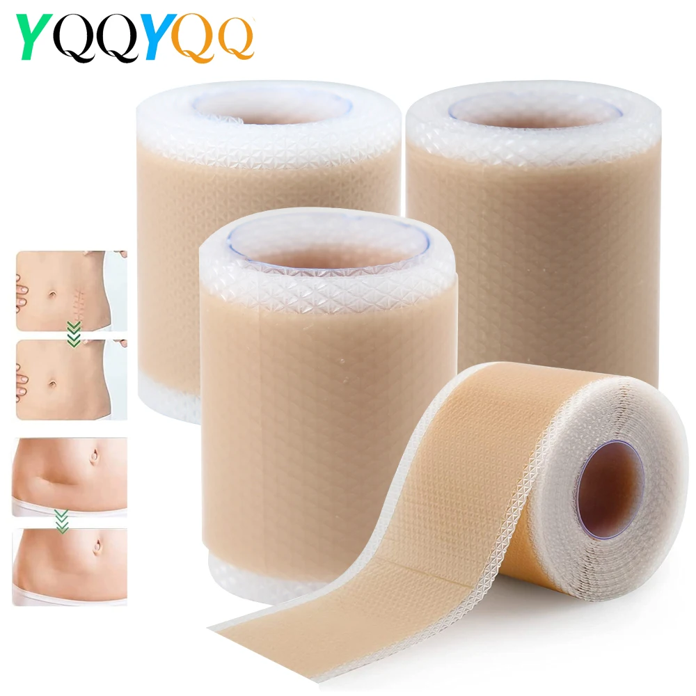 1Roll Silicone Scar Sheets, Silicone Scar Tape Roll, Reusable,Professional Scar Removal Sheets for C-Section,Surgery, Burn,Acne