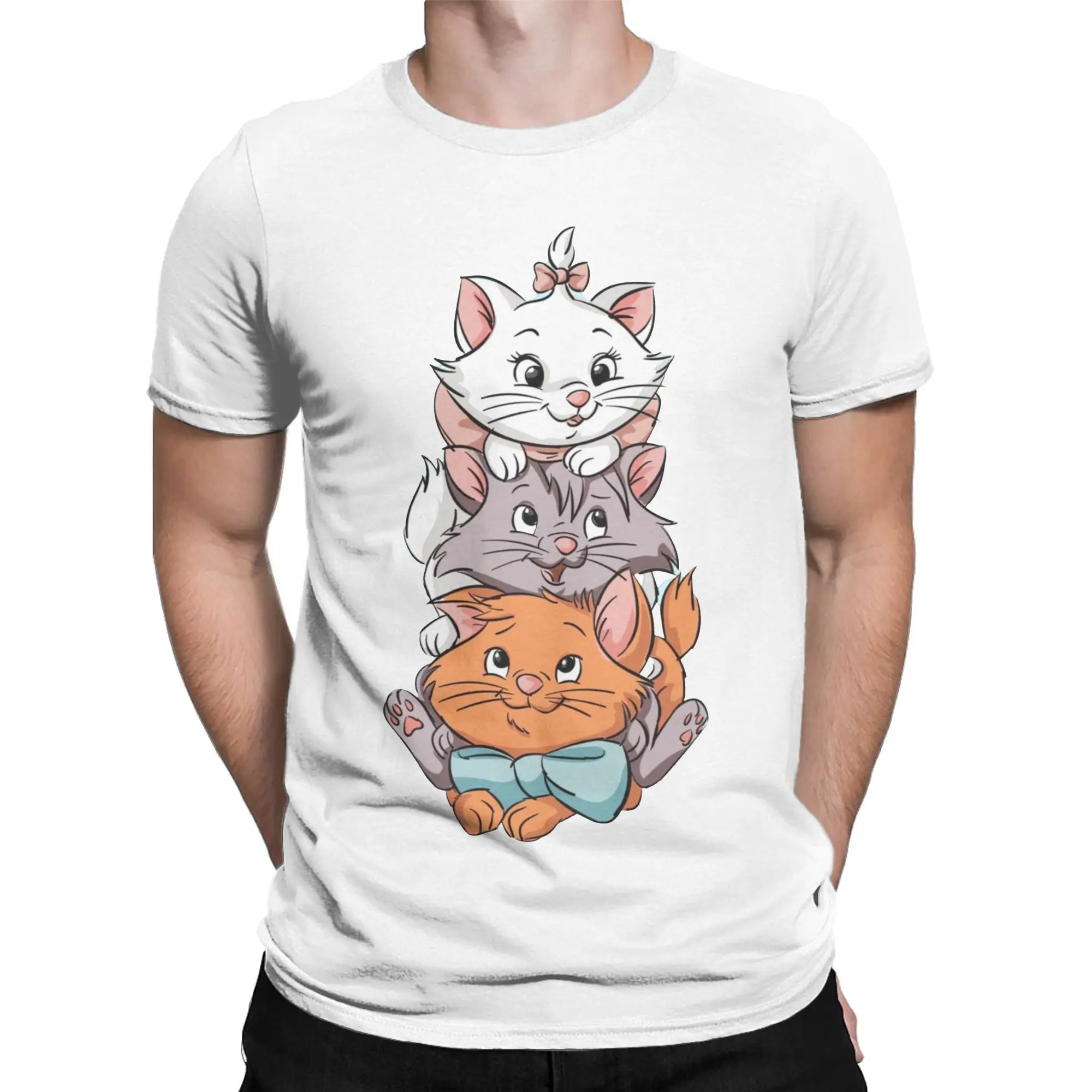 Aristocats Cats Marie Berlioz Toulouse T Shirts for Men Women Pure Cotton Vintage T-Shirts O Neck Tees Short Sleeve Clothing