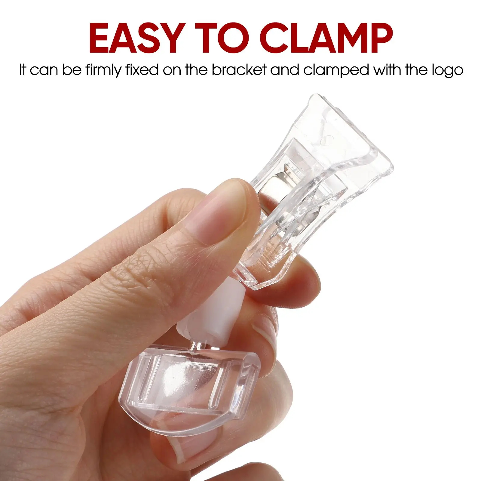 

10pcs Price Tag Display Holder Double Clip Acrylic Material Smooth Degree Rotatable Card Shelf Sign Advertising