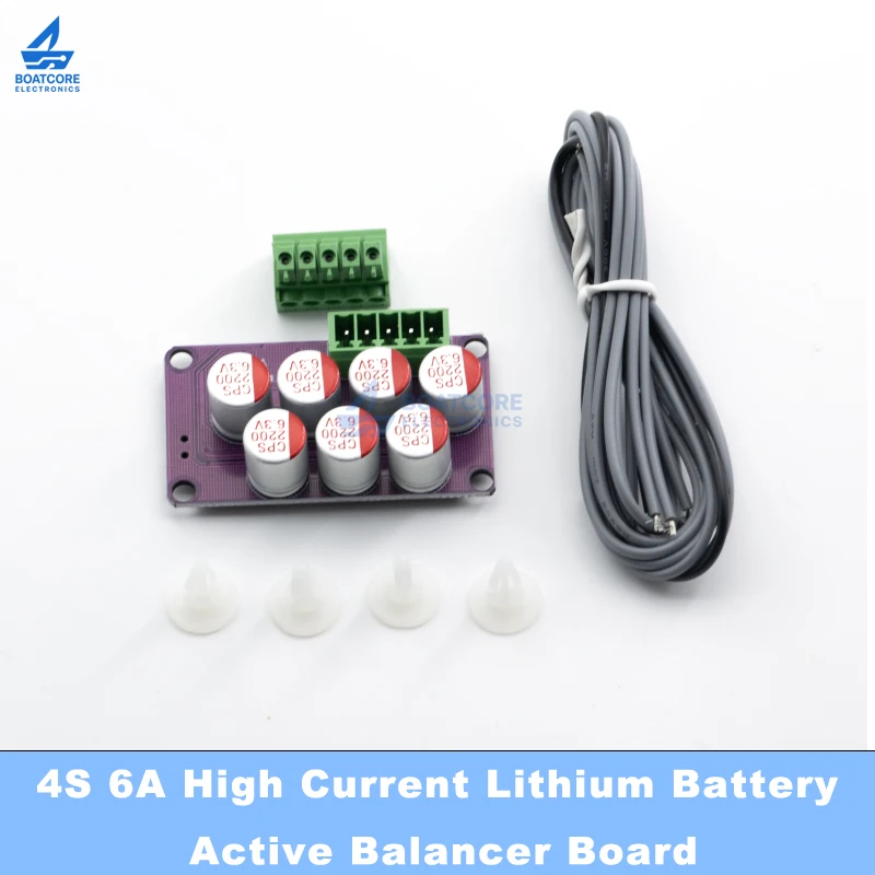 1PCS 4S 6A Active Balancer Lithium Battery Equalizer Board Li-ion LiPo LiFePO4 LTO Energy Transfer Module