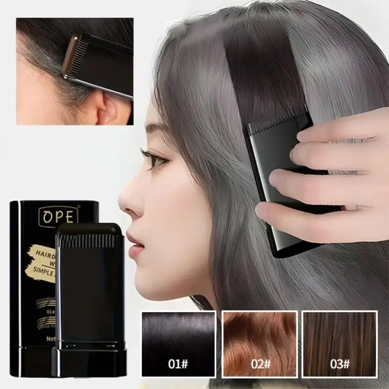 3 Colors Hair Stick, Gray Hair Covering Artifact No Color Loss Disposable Hair Dye Stick Hair Roots Hair Dyeing and Color