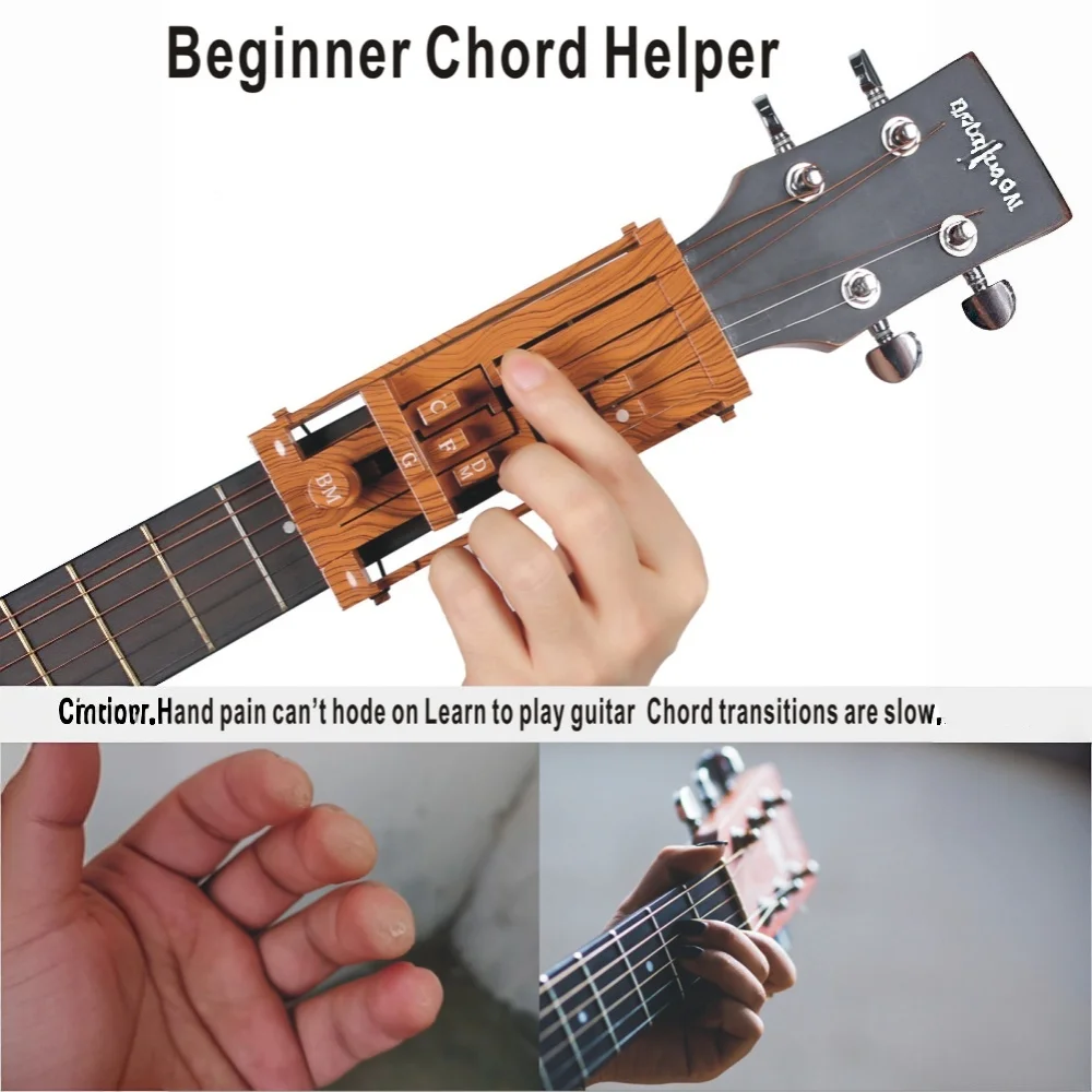 Beginner'S Guitar Chord Assistant, Acoustic Folk Guitar Chord Pressing Helper, Self-Teaching Device for Beginner Guitarists