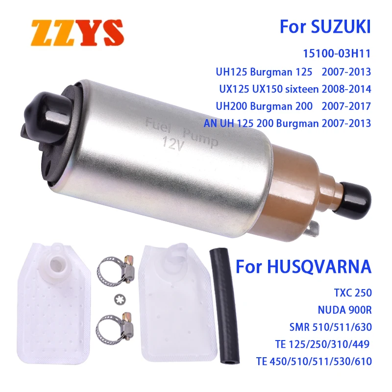 Motorcycle Fuel Pump Filter Set For SUZUKI UH UX AN 125 150 200 Burgman For HUSQVARNA SMR 510 630 TE 450 310 530 610 TE125 TE250