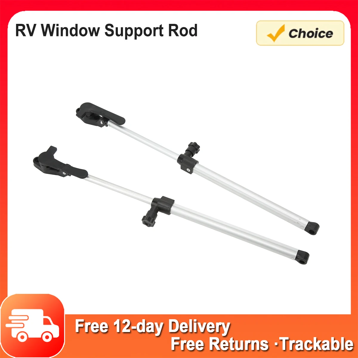 RV Window Lift Strut 310‑435mm Telescopic Aluminium Alloy for Motorhome Camper Trailer Caravan RV Window Support Rod 2pcs