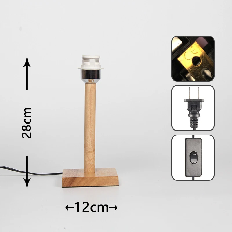 Creative DIY table lamp base accessories 110V-220V wooden E27 lamp Dimmer switch bedroom hotel bedside dimming desk lamp Base