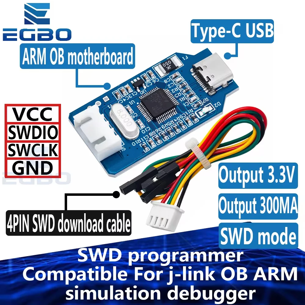 1 ~ 10 قطعة متوافقة مع j-link OBS ARM محاكاة مصحح الأخطاء SWD مبرمج STM32 تحميل Jlink الجيل V8