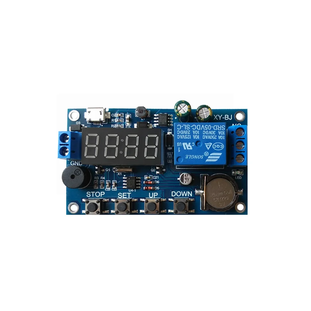 DC 5V-60V Real Time Timer Delay Relay Module Switch Control Clock Synchronization Multiple Mode Control Relay With Buzzer Alarm
