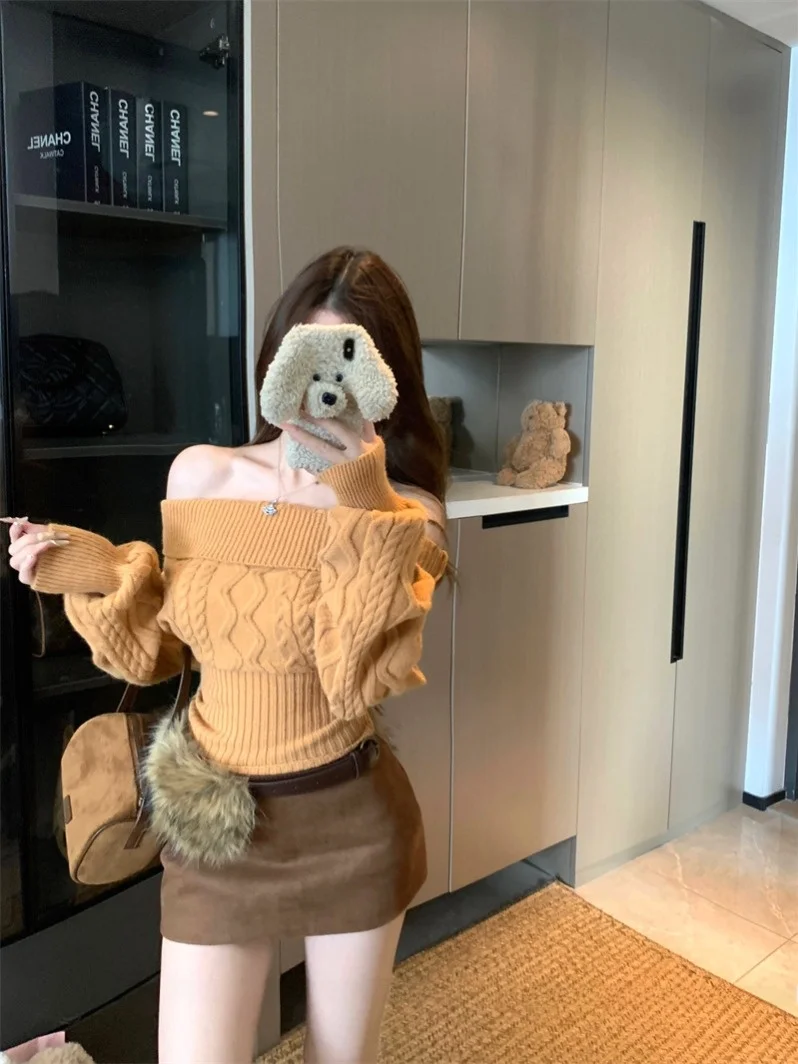 Thiened Maglione lavorato a maglia lungo Sve Turtlene da donna Autunno Inverno Vita snellente Design Sense Personali Top