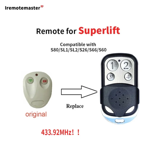 For SUPERLIFT S80/SL1/SL2 /S26/S66/S60 motor remote rolling code