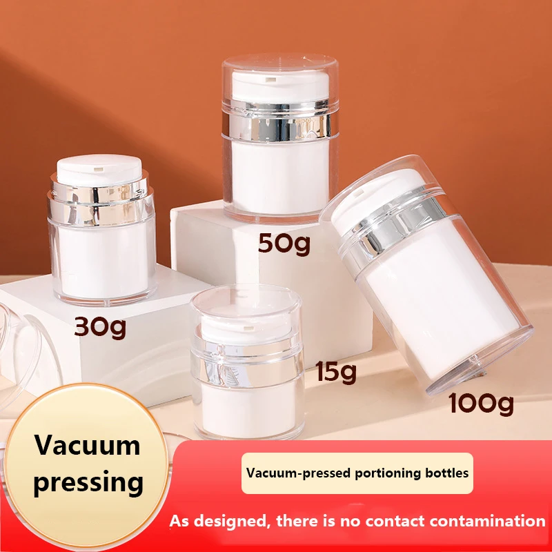 15ml 30ml 50ml 100ml Vakuum-Pressflaschen für Gesichtscreme, Lotion, Augencreme, Foundation, Flüssigkeiten und abgetrennte Portionierflaschen