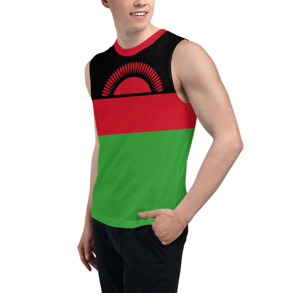 Sleeveless T-shirt Malawi Flag 3D Men's Boys Tshirt Gyms Tank Tops Fitness Joggers Basketball Training Vest