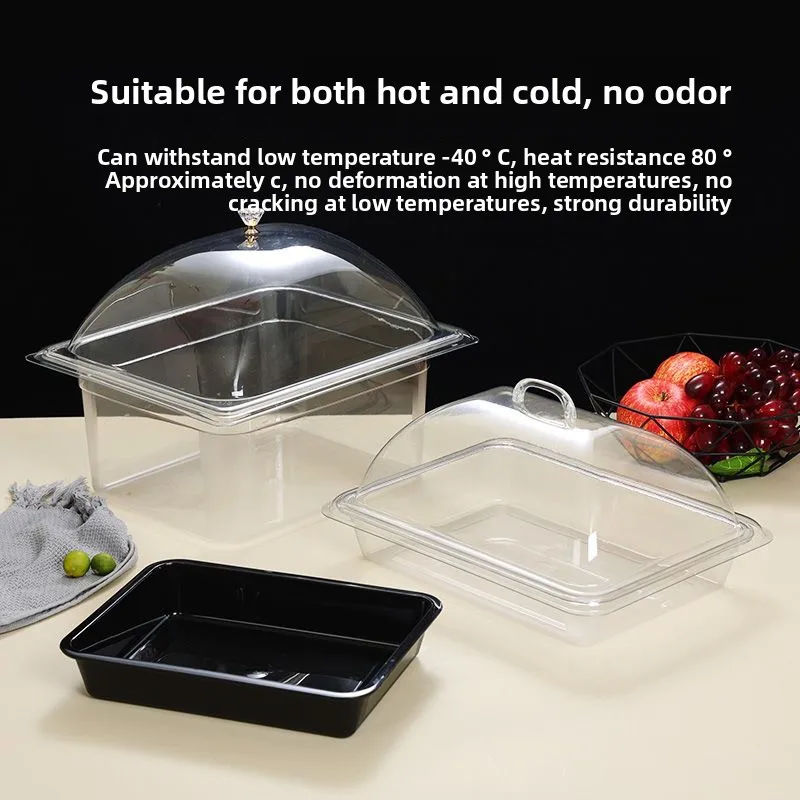

Acrylic Food Platter Plastic Display Box Commercial Stall Piled Vegetable Preservation Container Rectangular ape No Divider