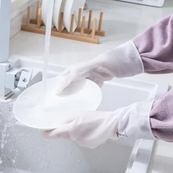 Waterproof Housework Cleaning Gloves Kitchen Cleaning Latex Laundry Dishwashing Gloves Wear Resistant Rubber Gloves