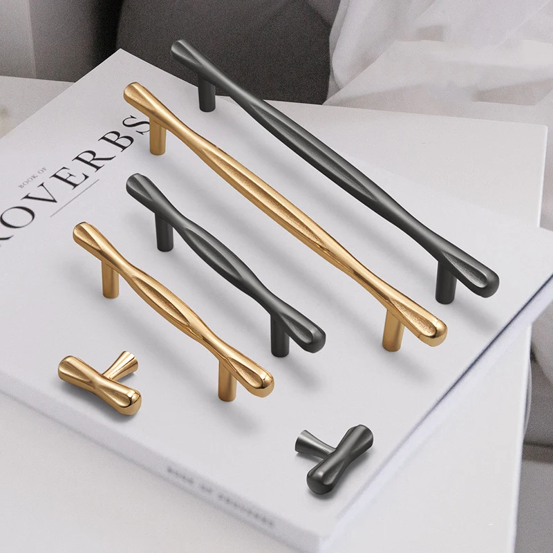 Cabinet Door Handles Gold Nordic High-end Wardrobe Handle Cabinet Drawer Knob Light Luxury Kitchen Door Handle Furniture Handles