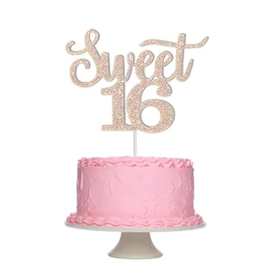 Nuevas llegadas Rose Gold Happy Birthday Cake Topper 13th 16th 18th 21th 30th 40th 50th Edad Regalos para adultos Decoración de decoración de pastel de fiesta 10 mejores ventas de 40 cumpleaños topper - №7