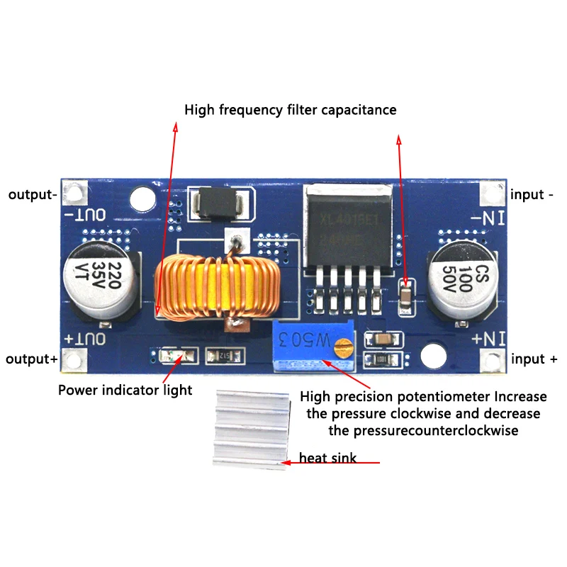 DC-DC Buck Step Down Module LM2596 DC/DC 4.0~40V to 1.25-37V Adjustable Voltage Regulator With LED Voltmeter