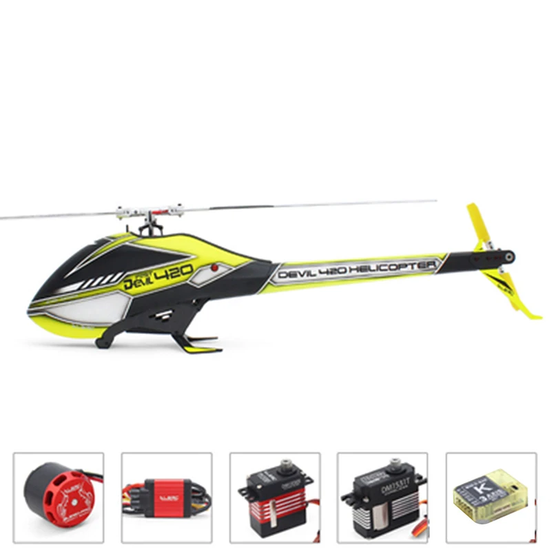 ALZRC Devil 420 FAST FBL 6CH 3D Red / Yellow Flying RC Helicopter Kit