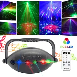 LED 72 Patterns Stage Lights USB Plug-in DJ Laser Lights Remote Control Sound Control Party Wedding Decoration Lights Disco lamp