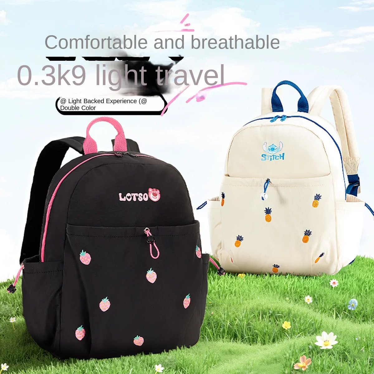 

Disney Girl Travel Backpack Kindergarten Backpack Lotso Student Shoulder Orthopedic School Bag Large Capacity Light Mochilas