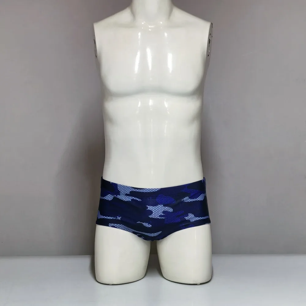 New men's boxer swimming trunks camouflage printed quick-drying beach pants double-layer anti-embarrassment tether BS444