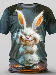 Graphic Rabbit Retro Vintage Casual Street Style Men's 3D Print T shirt Tee Sports Outdoor Holiday Going out T shirt Blue Brown