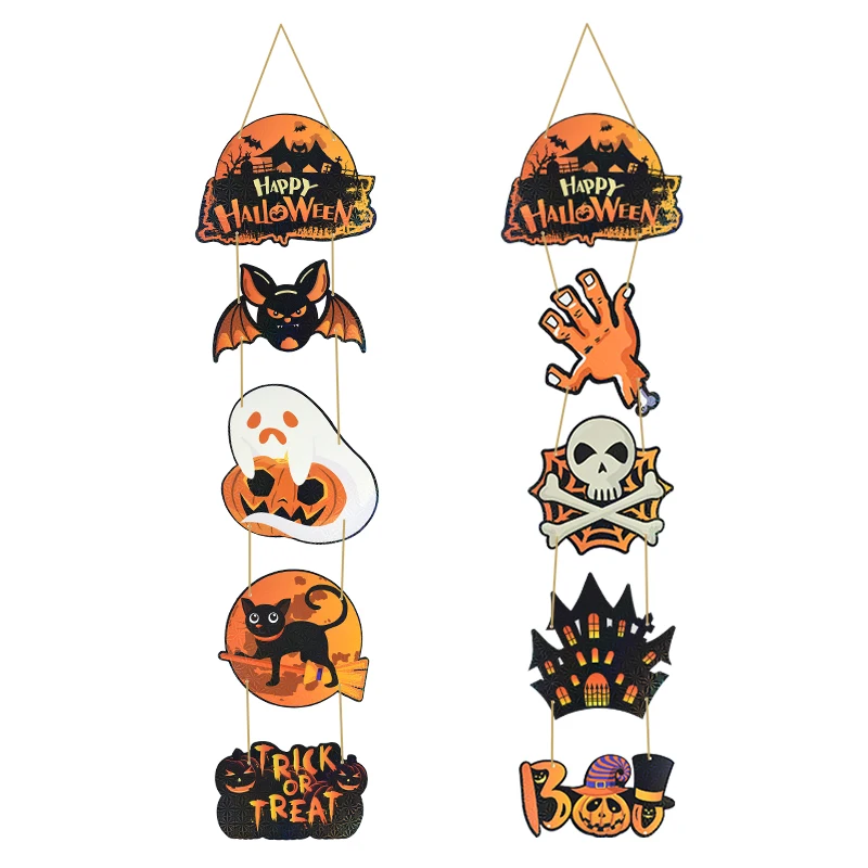 

Halloween Party Decor Pumpkin Ghost Bat Couplet Door Hanging Banner for Home Halloween Ghost Festival Party Decoration Flag 2023