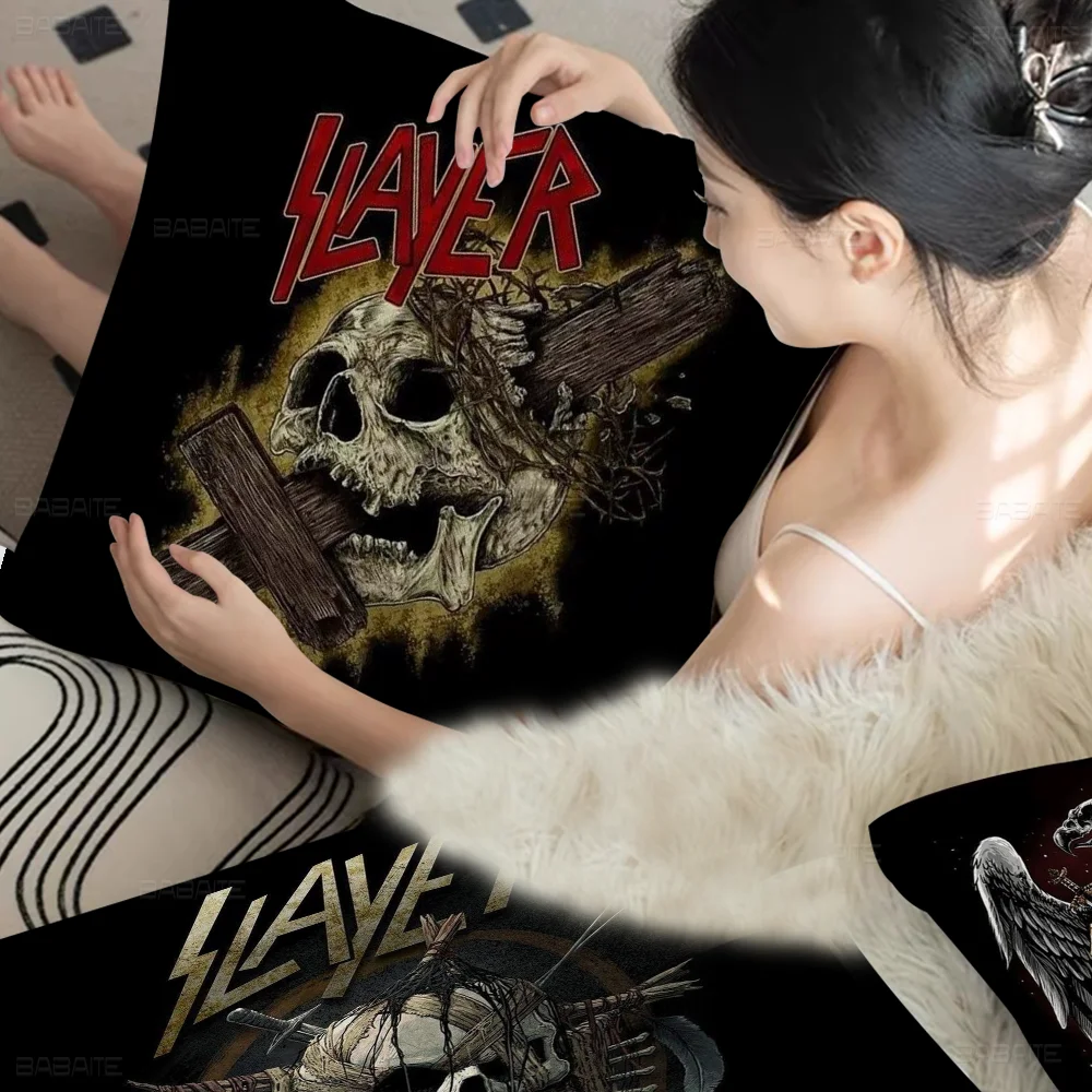 Heavy Metal Band S-Slayer Pillow Anime Pillow Sofa Bed Head Pillow Cover Cushion Cover 45x45 Cm Fashion