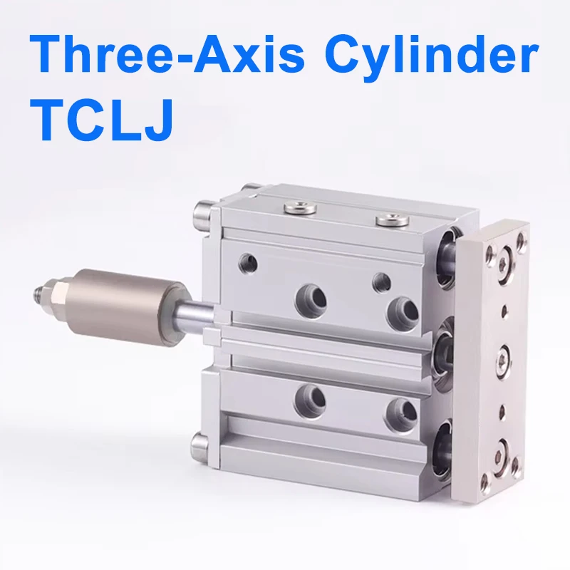 

Трехосевой цилиндр TCLJ12/16/20/25/32/40/50/63 мм Компактный пневматический воздушный цилиндр с направляющими штока цилиндров поршня