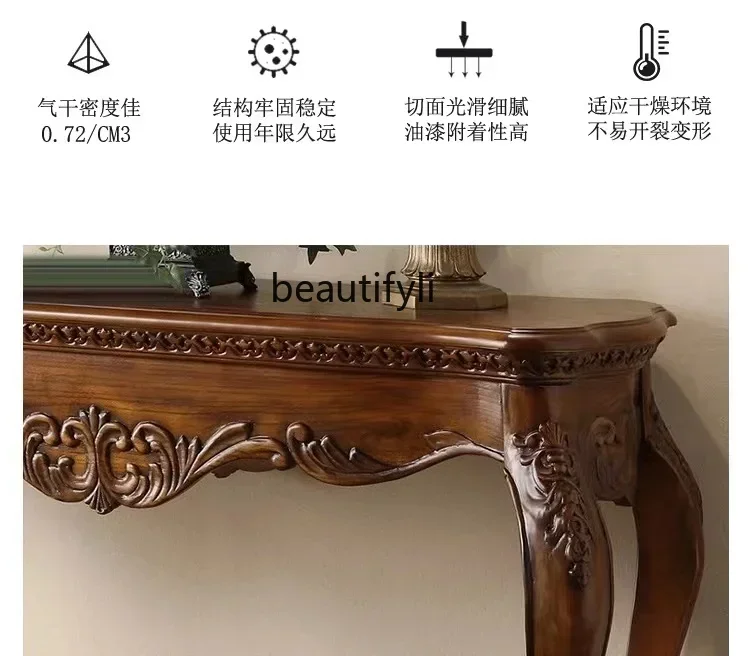 P American solid wood porch cabinet Double door locker carved against the wall Semicircular porch