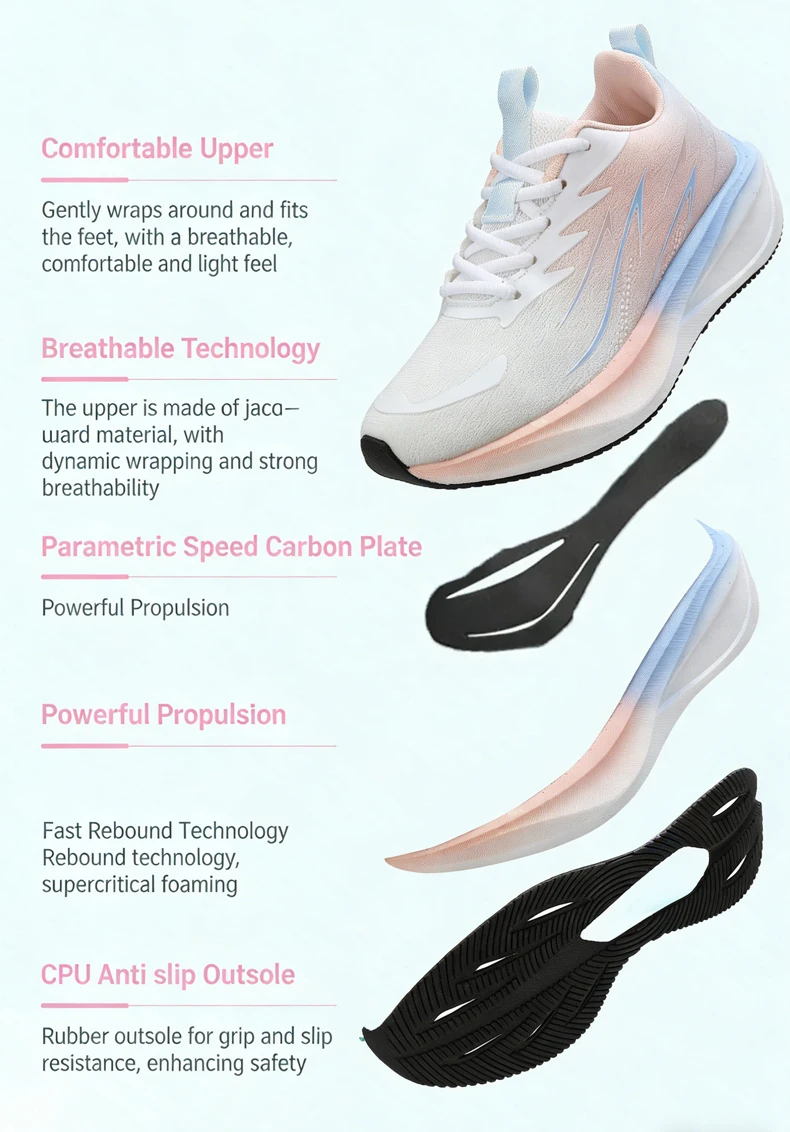 Atmungsaktive Damen-Laufschuhe, modische, lässige Schnür-Sneaker, weiß, leicht, bequem, für Outdoor-Sportarten – Detail 4