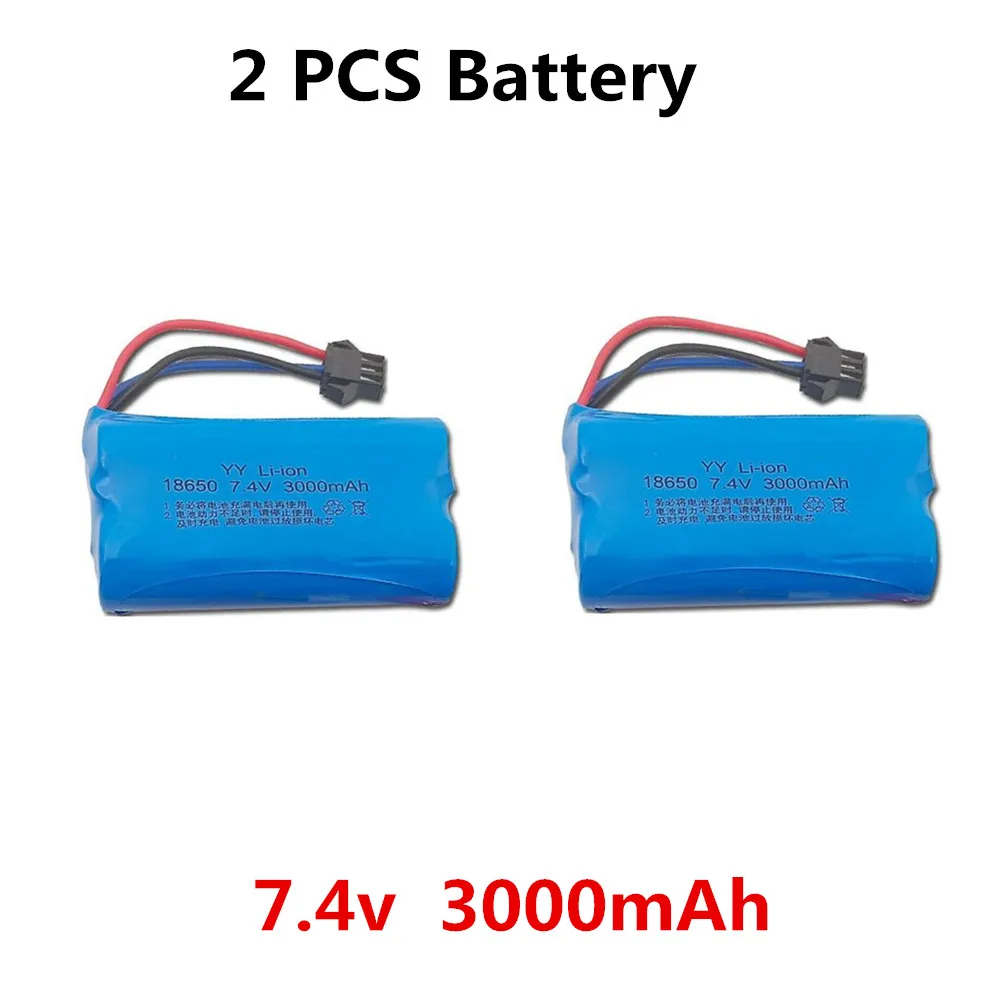 MN82 RC akumulator samochodowy 7.4V 3000mAh kabel USB MN-82 akumulator zapasowy LC79 akcesoria akumulator SM-3p wtyczka