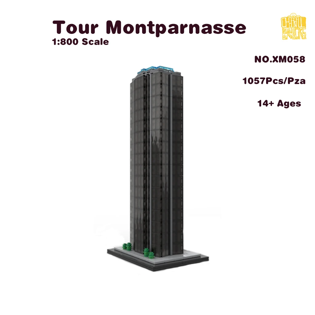 

MOC-XM058 Tour Montparnasse 1:800 Scale Paris Model With PDF Drawings Building Blocks Bricks DIY Birthday Christmas Gifts