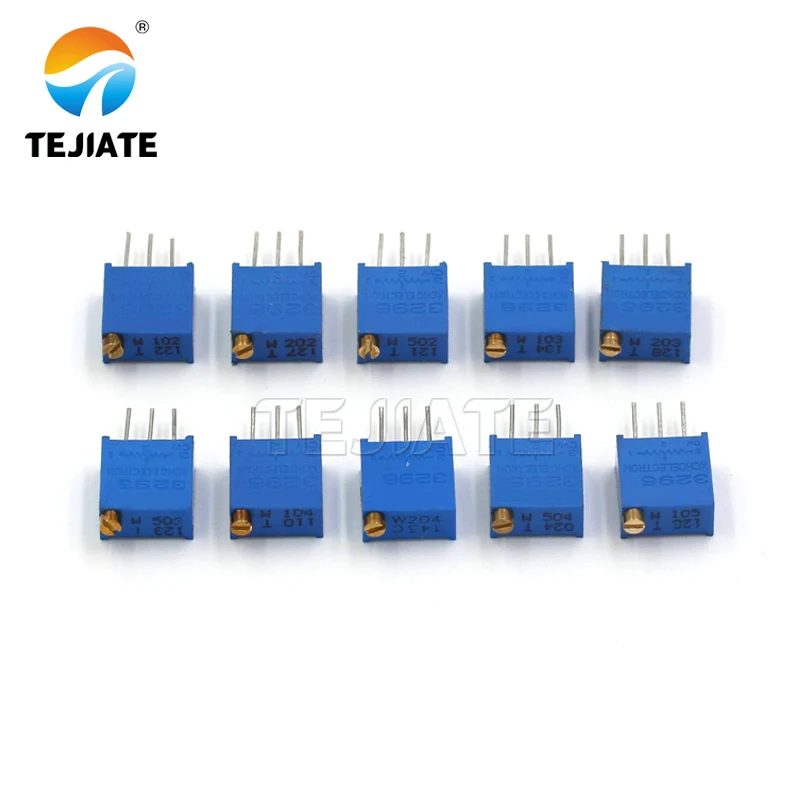 5PCS 3296W potentiometer trimmer resistor 10R 20R 50R 100R 200R 500R 1K 2K 5K 10K 20K  1M 2M