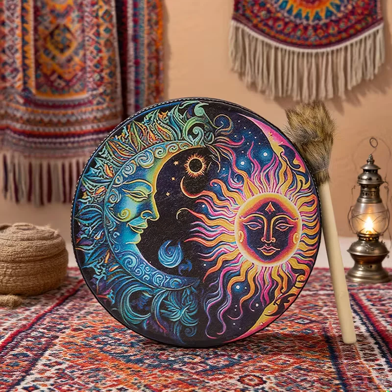 10 بوصة شامان طبل الصوت شفاء أداة الطبل مع عصا طبل آلة موسيقية قرع للبالغين والأطفال