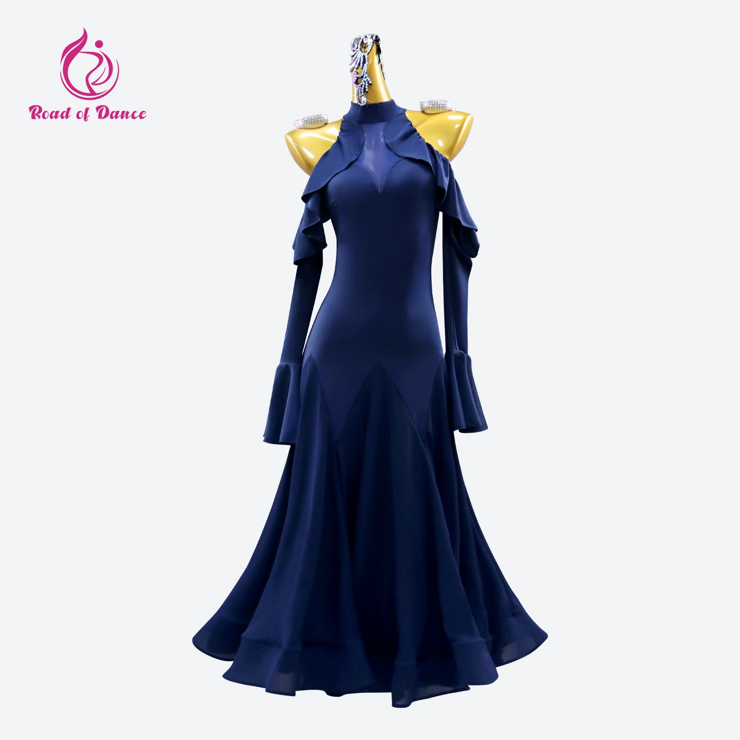 Modern Dance Stadium Dress Long Sleeve Clothing Standard Waltz Stage Suit Female Costume Girls 2025 Womens Wedding Party Outfits