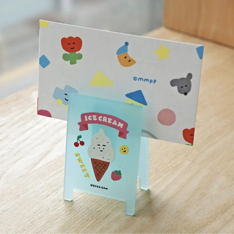 Acrylic Photo Clip Cute Dessert Pattern Note Clamp For Desk Stationery Organizer Office Home Decoration Supplies