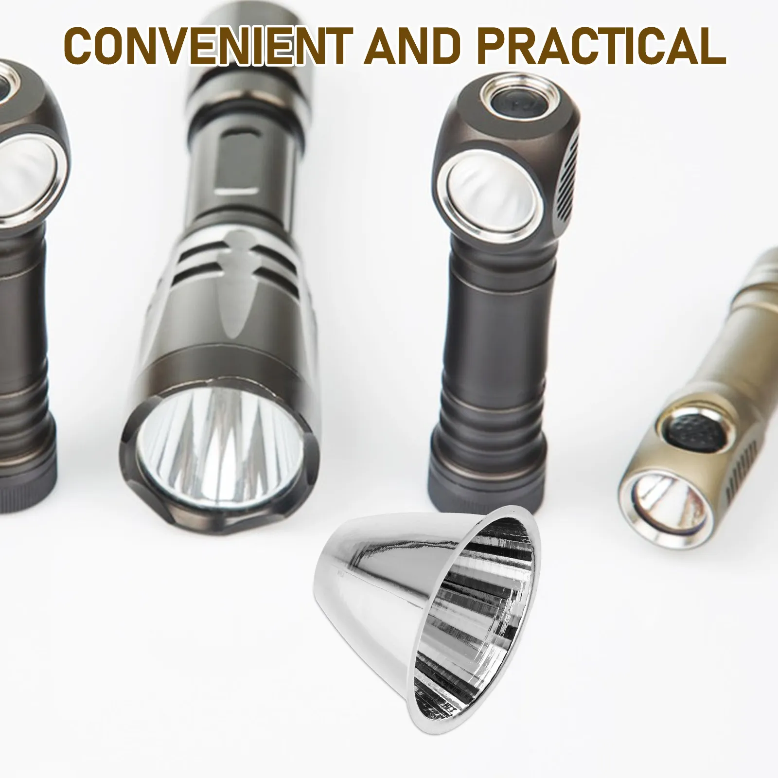Flashlight Reflector Cup Metal Reflector Accessory for Spotlight Downlight Lighting Fixture Repair Bright Focused Beam Portable