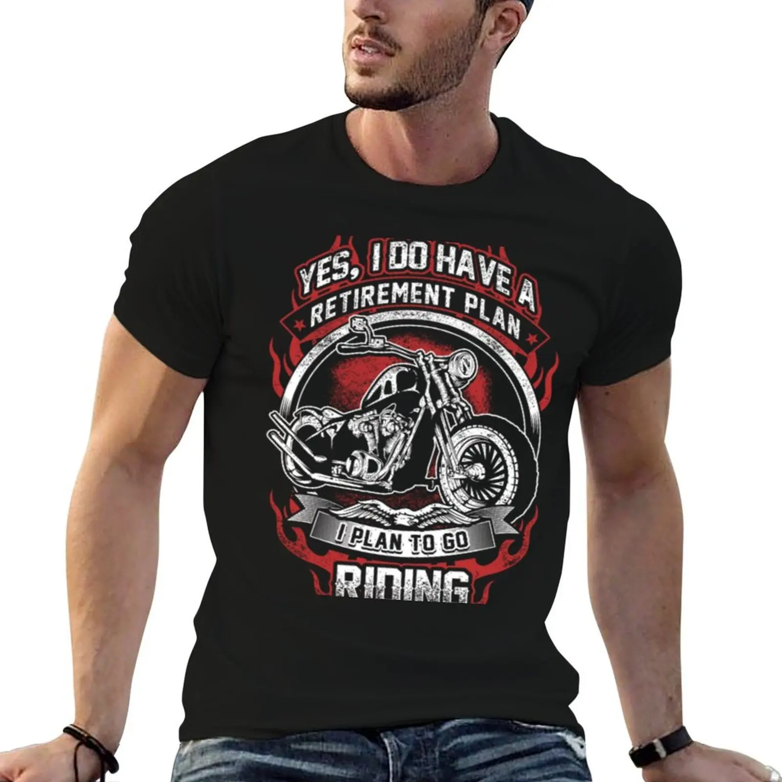 Motorcycle - My retirement plan is to go riding T-Shirt Aesthetic clothing summer clothes t shirt for men