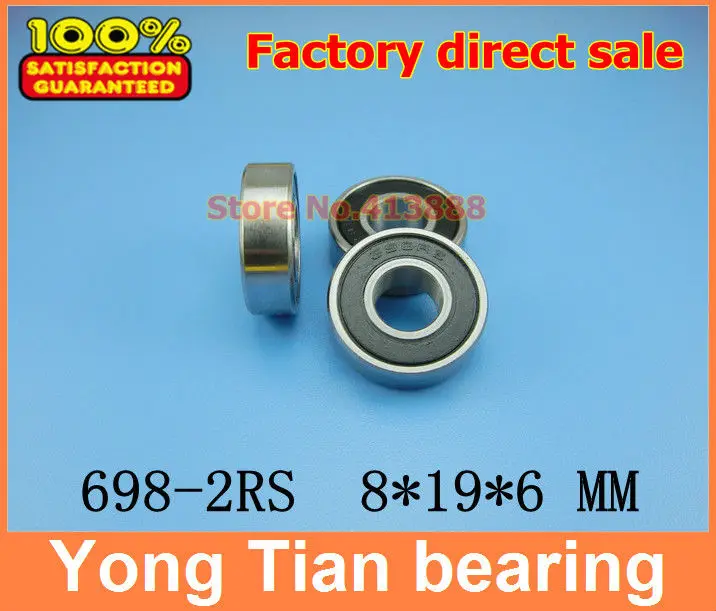 

NBZH Bearing500pcs Free Shipping The Rubber Sealing Cover Thin Wall Deep Groove Ball Bearings 698-2RS 8*19*6 Mm