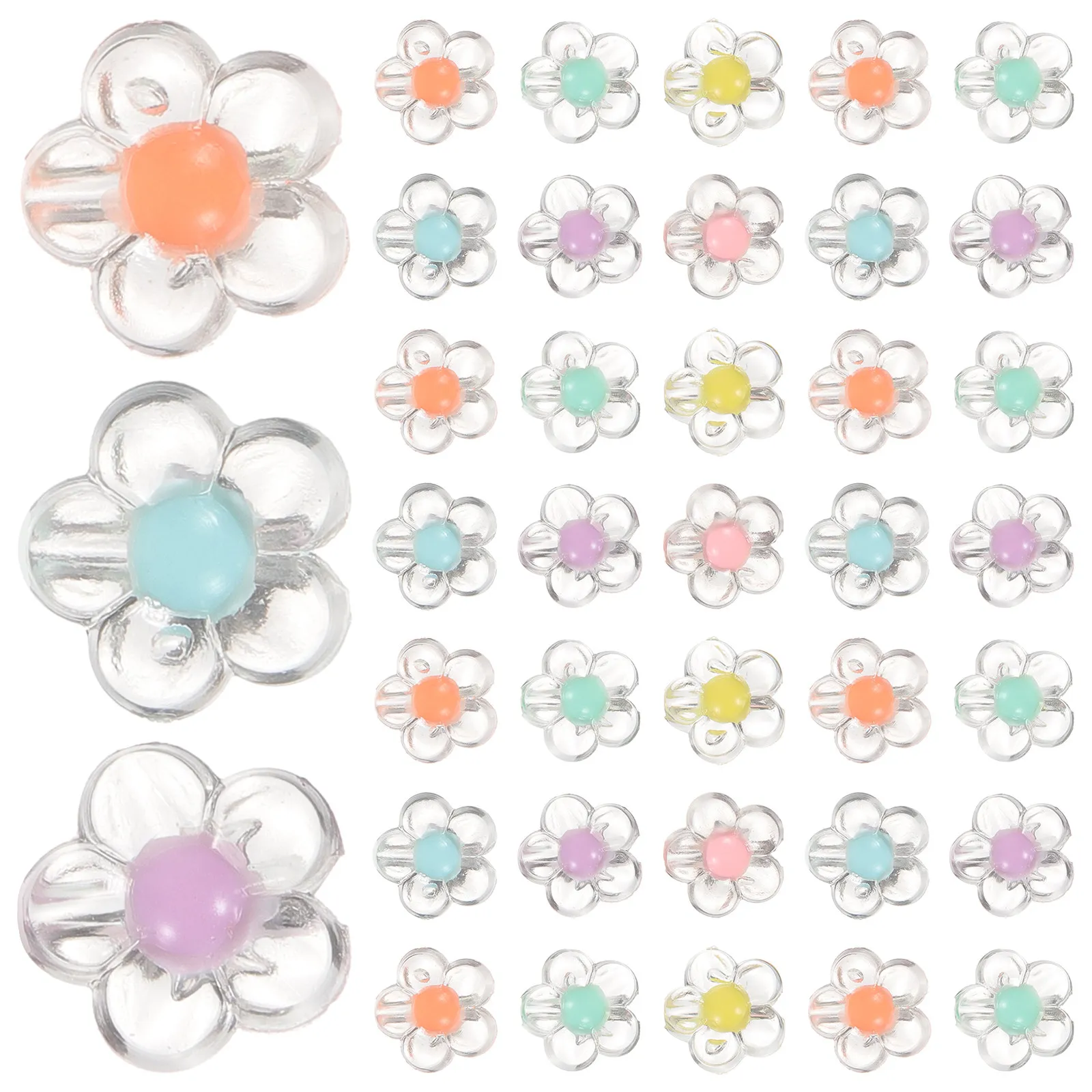 

200 шт. акриловых бусин в форме цветов для изготовления украшений своими руками: ожерелий, браслетов, гирлянд, аксессуаров для волос, рукоделия