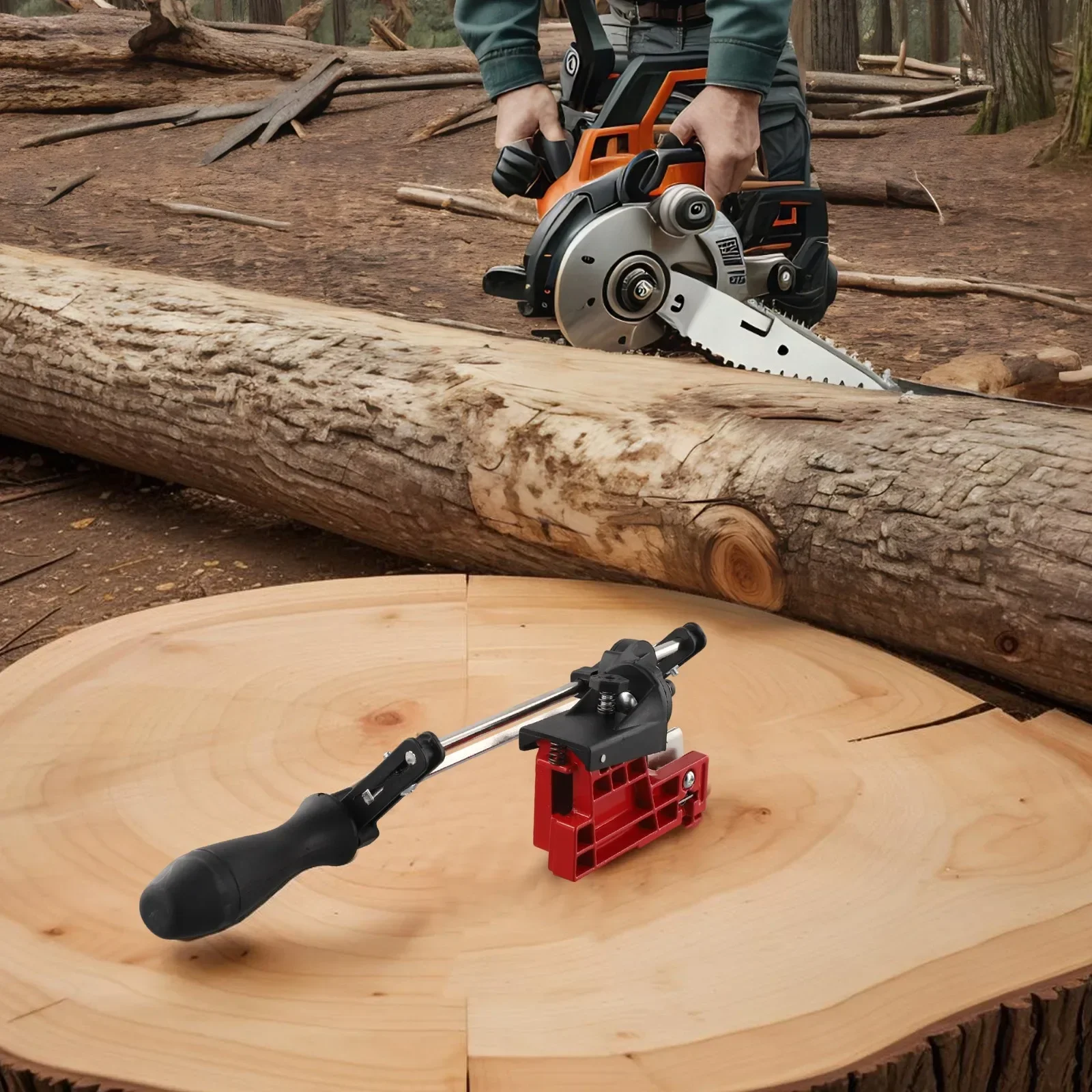 

Multi-angle Chain Saw Sharpener Guide With 3 File Blades (red) Chainsaw Chain Sharpener Guide Garden Outdoor Power Tools