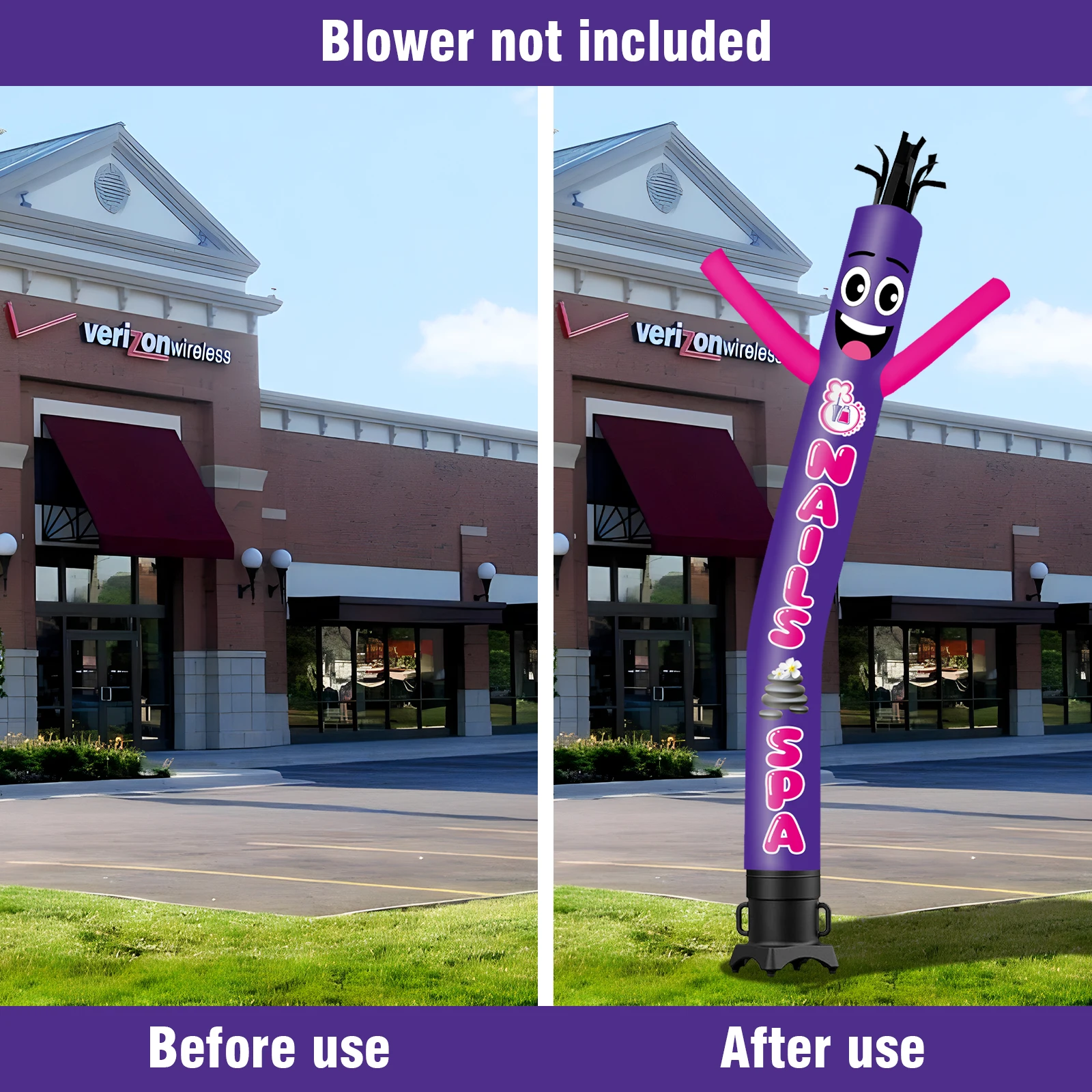 6/10/15/20FT Tall Inflatable Nails Spa Dancing Guy for Outdoor Decoration Advertising(Blower Not Included)