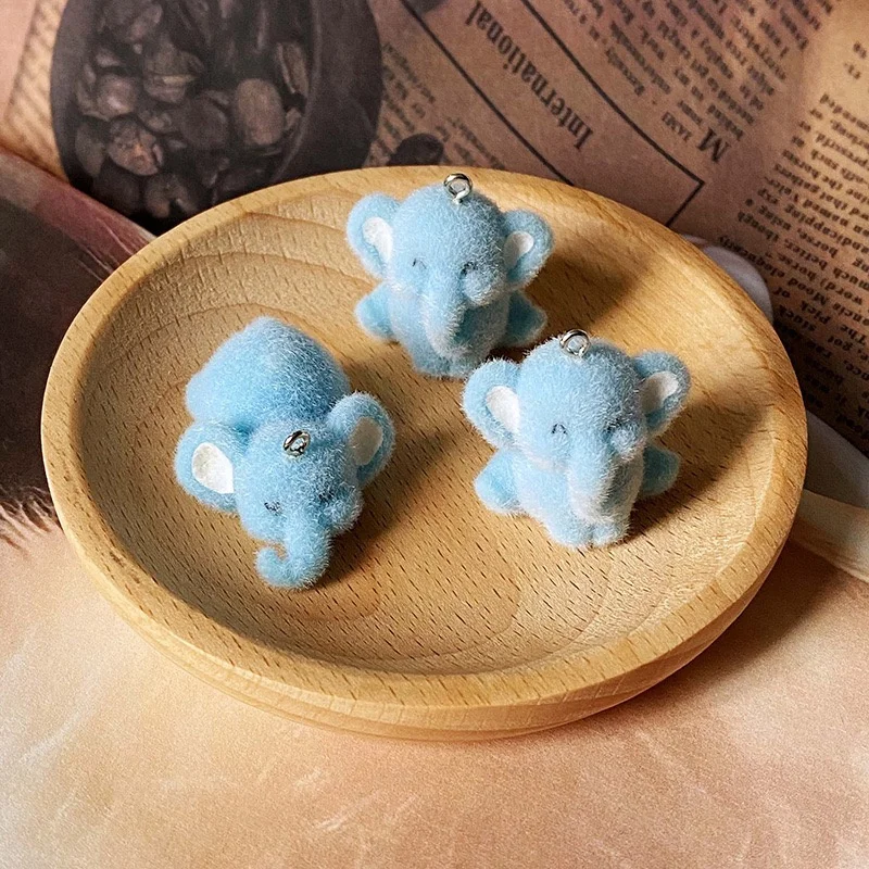 

Wholesale 40pcs/lot color flocking effect animals cartoon Elephant shape resin dolls beads diy jewelry jewelry garment accessory