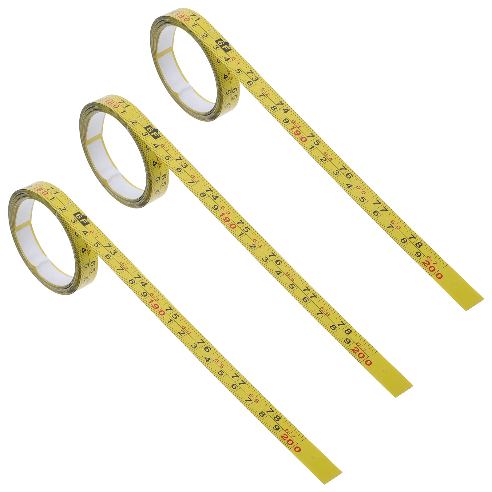 Self-Adhesive Measuring Tape Dual Scale Ruler Tape Yellow Adhesive Backing Metric Imperial for Woodworking Workbench Drafting