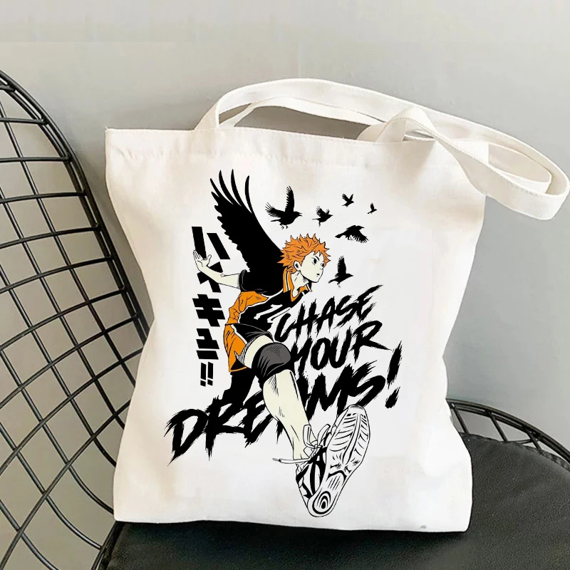 Nowe torby na ramię torby płócienne Haikyuu z nadrukiem Anime torby Crossbody dla kobiet urocza torba podróżna o dużej pojemności