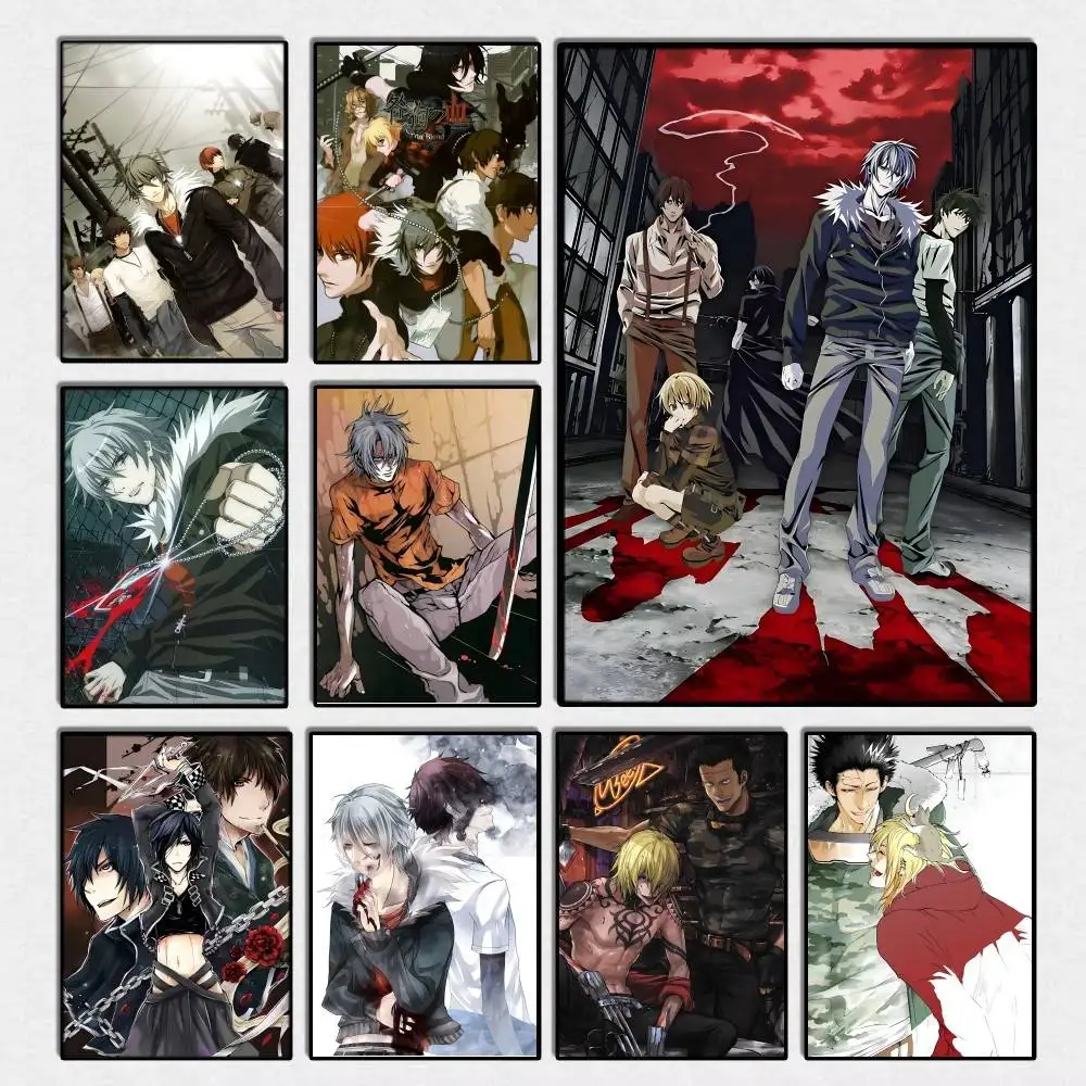 Pósteres de Anime T-Togainu No Chi Lost B-Blood, pegatina de pared elegante para decoración de sala de estar, decoración de pared para Bar